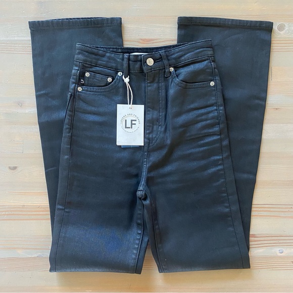 NWT Lovers + Friends Greyson Ultra High Rise Slim Boot Deepwater Black 25 26 - Picture 3 of 9